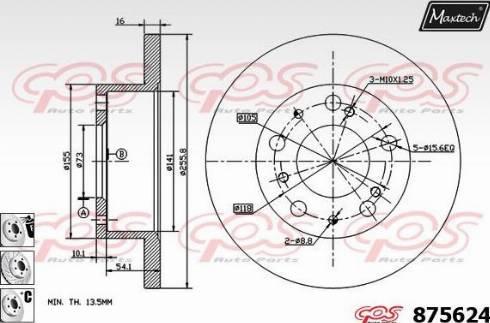 Maxtech 875624.6880 - Спирачен диск vvparts.bg