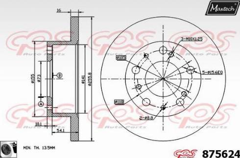 Maxtech 875624.0060 - Спирачен диск vvparts.bg