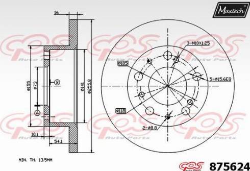 Maxtech 875624.0000 - Спирачен диск vvparts.bg