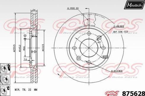 Maxtech 875628.6880 - Спирачен диск vvparts.bg