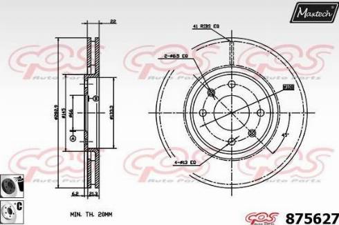 Maxtech 875627.6060 - Спирачен диск vvparts.bg