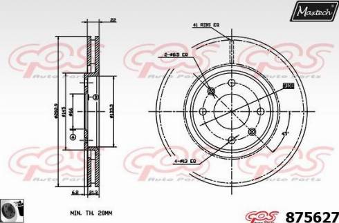 Maxtech 875627.0060 - Спирачен диск vvparts.bg