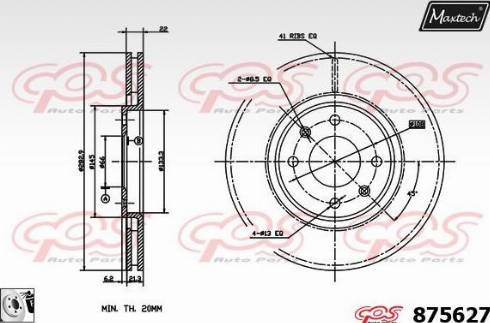 Maxtech 875627.0080 - Спирачен диск vvparts.bg