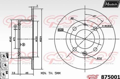 Maxtech 875001.6980 - Спирачен диск vvparts.bg