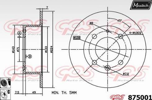 Maxtech 875001.6060 - Спирачен диск vvparts.bg