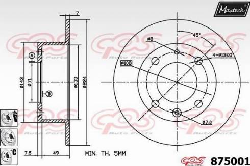 Maxtech 875001.6880 - Спирачен диск vvparts.bg