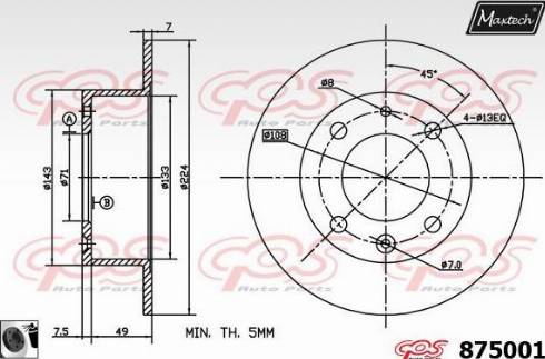 Maxtech 875001.0060 - Спирачен диск vvparts.bg