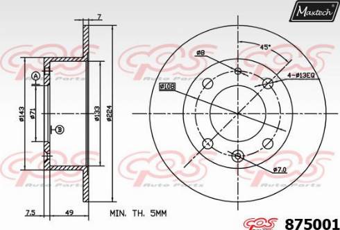 Maxtech 875001.0000 - Спирачен диск vvparts.bg