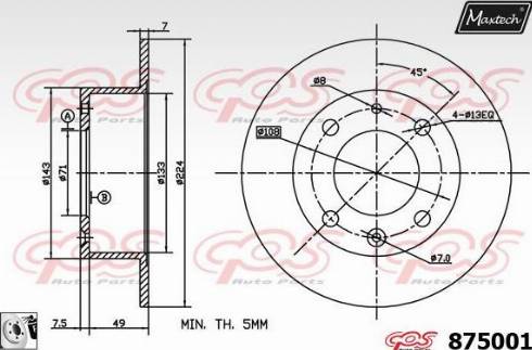 Maxtech 875001.0080 - Спирачен диск vvparts.bg