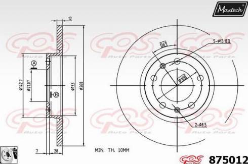 Maxtech 875012.0080 - Спирачен диск vvparts.bg