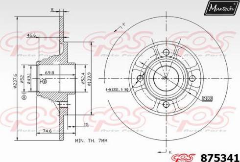 Maxtech 875341.0001 - Спирачен диск vvparts.bg