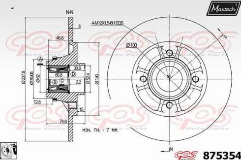 Maxtech 875354.0081 - Спирачен диск vvparts.bg