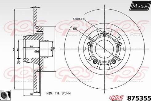 Maxtech 875355.0065 - Спирачен диск vvparts.bg