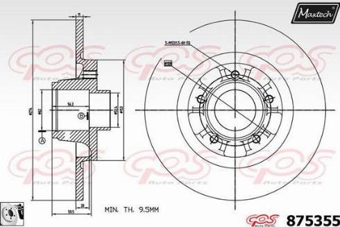 Maxtech 875355.0085 - Спирачен диск vvparts.bg