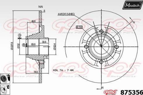 Maxtech 875356.6061 - Спирачен диск vvparts.bg