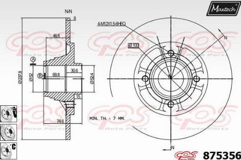 Maxtech 875356.6881 - Спирачен диск vvparts.bg