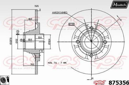 Maxtech 875356.0061 - Спирачен диск vvparts.bg