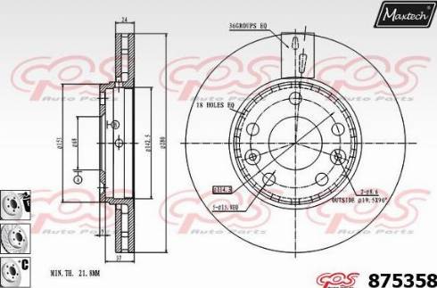 Maxtech 875358.6880 - Спирачен диск vvparts.bg