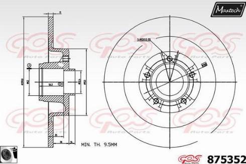 Maxtech 875352.0065 - Спирачен диск vvparts.bg