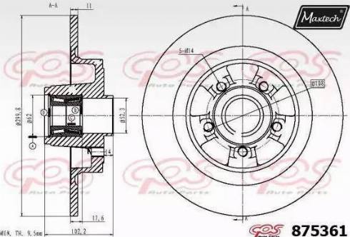 Maxtech 875361.0005 - Спирачен диск vvparts.bg