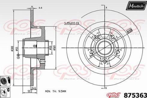 Maxtech 875363.6065 - Спирачен диск vvparts.bg