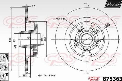 Maxtech 875363.6885 - Спирачен диск vvparts.bg