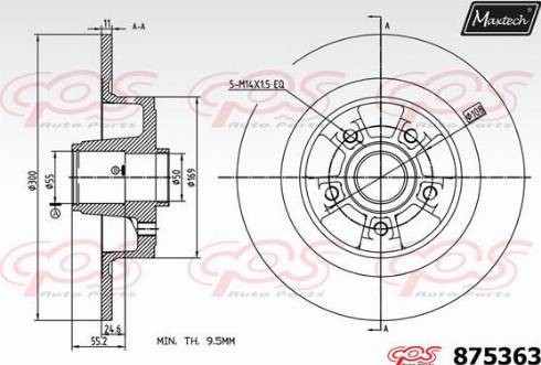 Maxtech 875363.0005 - Спирачен диск vvparts.bg