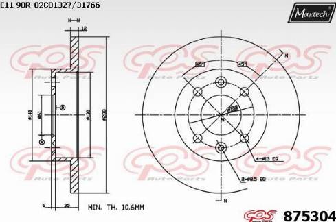 Maxtech 875304.0000 - Спирачен диск vvparts.bg