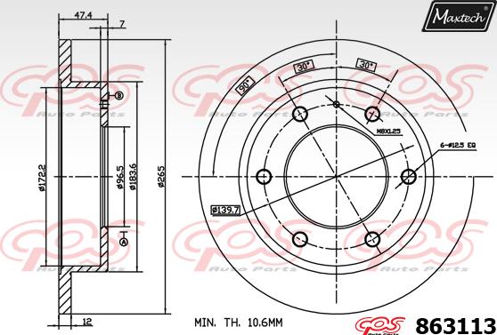 Maxtech 875304 - Спирачен диск vvparts.bg