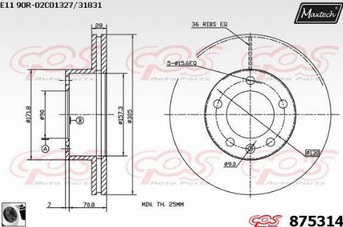 Maxtech 875314.0060 - Спирачен диск vvparts.bg