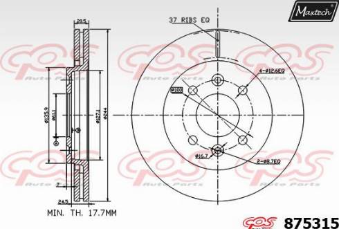 Maxtech 875315.0000 - Спирачен диск vvparts.bg