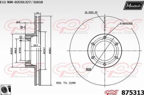 Maxtech 875313.0060 - Спирачен диск vvparts.bg