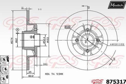 Maxtech 875317.6881 - Спирачен диск vvparts.bg