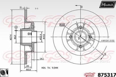 Maxtech 875317.0061 - Спирачен диск vvparts.bg