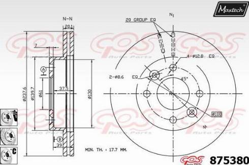 Maxtech 875380.6980 - Спирачен диск vvparts.bg