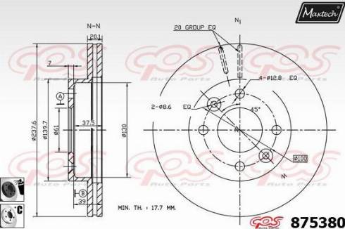 Maxtech 875380.6060 - Спирачен диск vvparts.bg