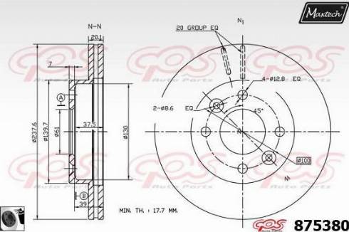 Maxtech 875380.0060 - Спирачен диск vvparts.bg