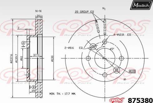 Maxtech 875380.0000 - Спирачен диск vvparts.bg