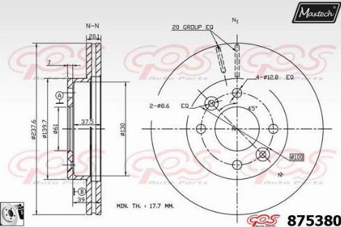 Maxtech 875380.0080 - Спирачен диск vvparts.bg