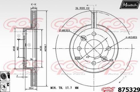 Maxtech 875329.6060 - Спирачен диск vvparts.bg