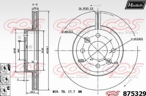 Maxtech 875329.6980 - Спирачен диск vvparts.bg