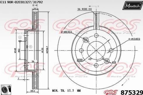 Maxtech 875329.0060 - Спирачен диск vvparts.bg