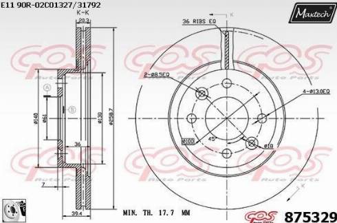 Maxtech 875329.0080 - Спирачен диск vvparts.bg