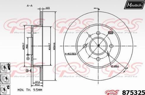 Maxtech 875325.6980 - Спирачен диск vvparts.bg