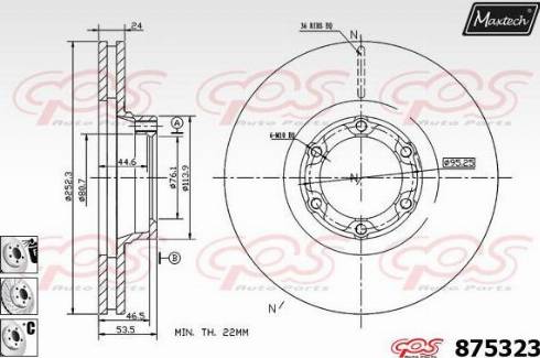 Maxtech 875323.6880 - Спирачен диск vvparts.bg