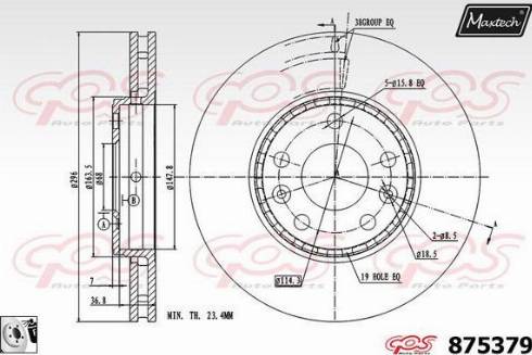 Maxtech 875379.0080 - Спирачен диск vvparts.bg