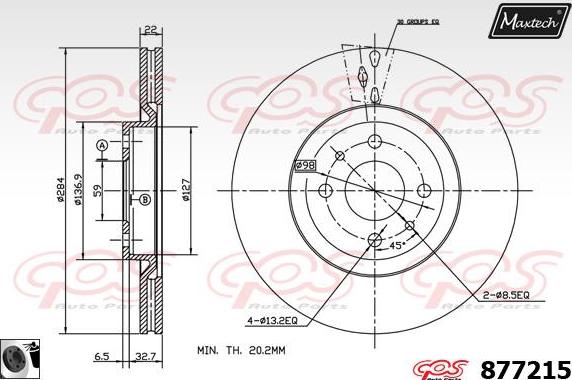 Maxtech 875379 - Спирачен диск vvparts.bg