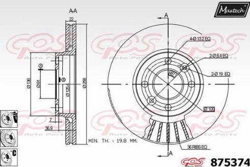 Maxtech 875374.6980 - Спирачен диск vvparts.bg