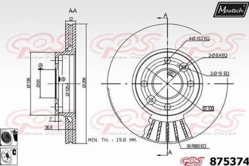 Maxtech 875374.6060 - Спирачен диск vvparts.bg