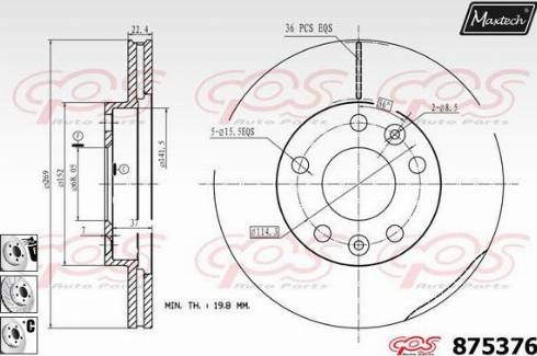 Maxtech 875376.6880 - Спирачен диск vvparts.bg